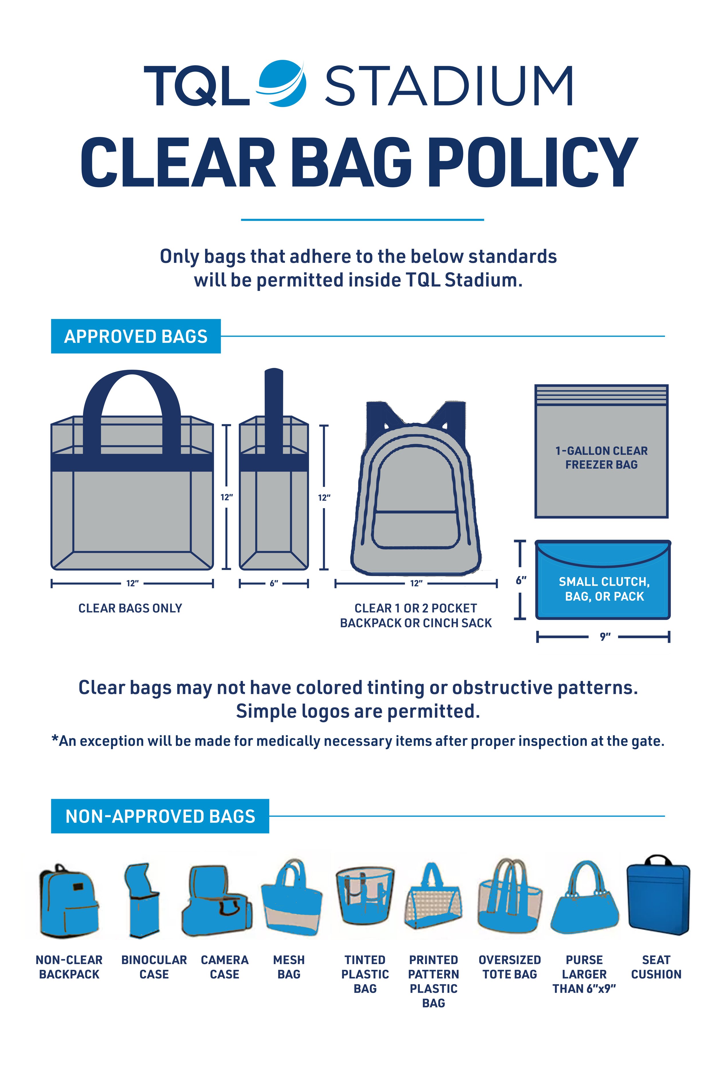 Bag Policy TQL Stadium